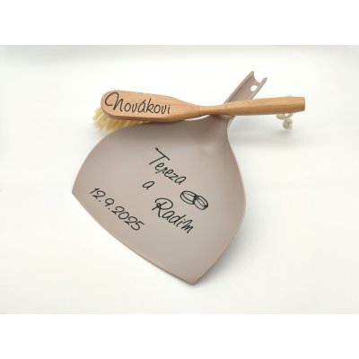 D decor svatební smetáček s lopatkou Prstýnky – Sleviste.cz