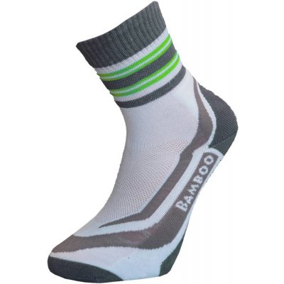 Bambusové sportovní ponožky bílo-zelené