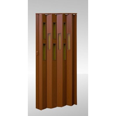 Garnyze-levne.cz Shrnovací dveře prosklené Ořech Šířka (cm): 95, Výška (cm): 203 – Zboží Mobilmania