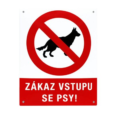 Český smalt Smaltovaná cedule "Zákaz vstupu se psy", 20x25 cm