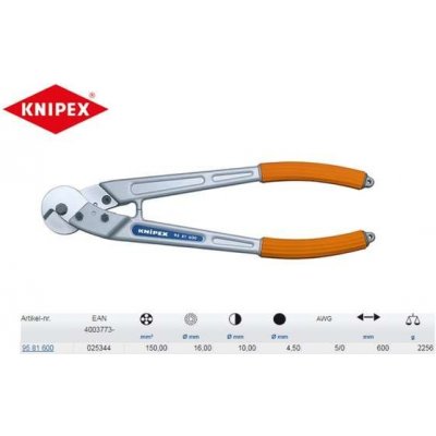Knipex 95 81 600 Nůžky na dráty, lana, kabely a kulatinu 600 mm