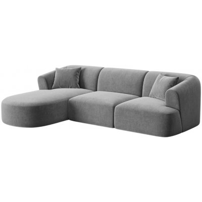 Cosmopolitan Design Rohová pohovka Campi Šedá sametová 256 cm, levá – Zbozi.Blesk.cz