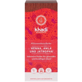 Khadi rostlinná barva na vlasy Henna jantarově červená 100 g