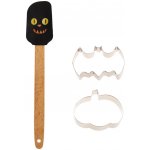 Halloweenská sada na pečení 3 díly (silikonová stěrka + 2 vykrajovátka) – Hledejceny.cz