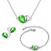 Sisi Jewelry souprava náhrdelníku náušnic a náramku Heart Smaragd srdíčko SET2033-NTSET1088(1) Zelená