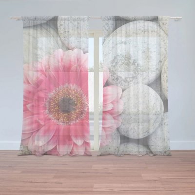 Sablio Záclony Gerbera na kamenech: 2ks 150x250cm – Hledejceny.cz