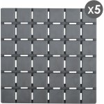 MSV sada 5 ks protiskluzových podložek QUADRO šedá 13 x 13 cm – Zbozi.Blesk.cz