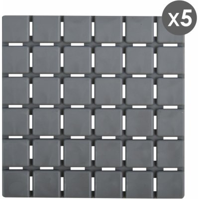 MSV sada 5 ks protiskluzových podložek QUADRO šedá 13 x 13 cm – Zbozi.Blesk.cz