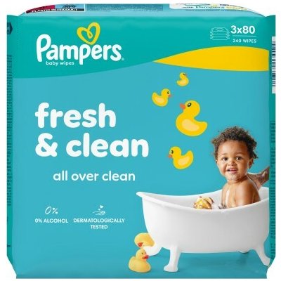 Pampers Fresh Clean Dětské čisticí ubrousky 240 ks – Hledejceny.cz