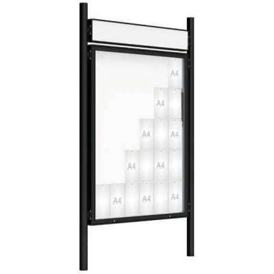 PROCITY Venkovní vitrína model 2000 30x A4, černá, včetně sloupků a záhlaví | Zboží Auto