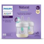 Avent láhve Natural Response průhledná dudlík s ventilem AirFree 2 ks 125 ml – Zboží Dáma