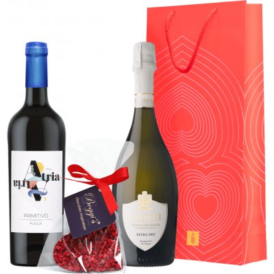 Set Di Camillo Atria Primitivo + Giusti Asolo Prosecco + Boggi's Srdce (set 1 x 0,75 l, 1 x 0,75 l) – Zboží Živě