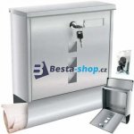Poštovní schránka na dopisy A4 s tubusem na noviny – stříbrná – Zboží Mobilmania