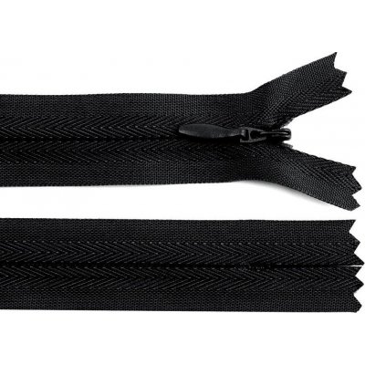 Zip skrytý nedělitelný 3 mm délka 25 cm - 322 černá – Zboží Dáma