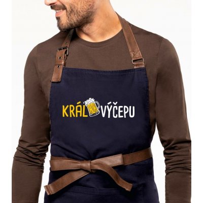 Kariban HobbyTriko Zástěra pro výčepní EXCLUSIVE Král výčepu Tmavě modrá – Hledejceny.cz