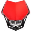 Moto řídítko UNI přední maska včetně světla V-Face FULL LED, RTECH (červená/černá)