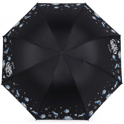Květy deštník dámský skládací 10 černý