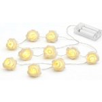 DECOLED LED světýlka na baterie s růžičkami 1,8 m, teple bílá, 10 diod, čirý kabel IP20 interiér, 2× AA – Hledejceny.cz