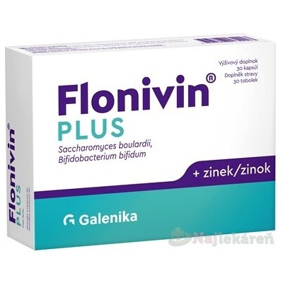 Flonivin Plus Saccharomyces, Bifidobacterium a zinek 30 kapslí – Hledejceny.cz