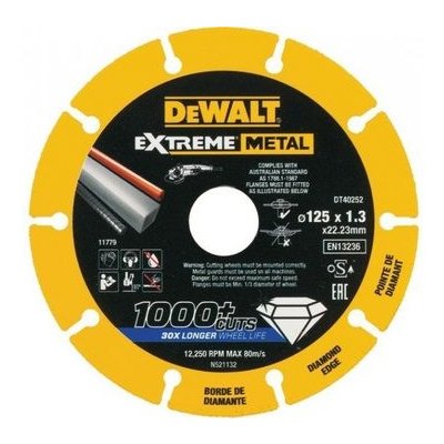 DeWalt DT40252 / Řezný diamantový kotouč na kov / Průměr 125 x 22.23 mm / Šířka řezu 1.3 mm (DT40252-QZ)