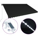vidaXL Zatahovací markýza senzor větru a LED 500 x 300 cm antracitová – HobbyKompas.cz