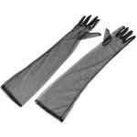 Dlouhé společenské rukavice tylové černá – Zboží Dáma