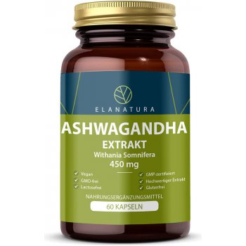 Ashwagandha extrakt z kořene ašvaganda 450 mg 60 vegan kapslí