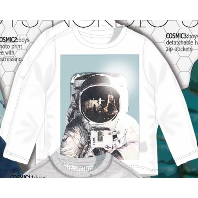 Minoti Tričko chlapecké s dlouhým rukávem Baby bílá – Zboží Dáma