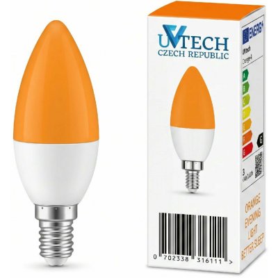 UVtech LED žárovka, 3W E27, oranžová bez obsahu modré – Zboží Živě