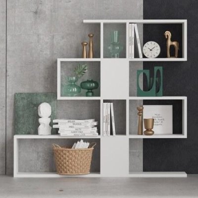 Hanah Home Bookshelf Karlin - White White – Zboží Dáma