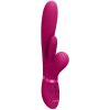 Vibrátor Vive Kura Multifunkční růžový přirážecí na bod G s kmitajícím jazykem a pulzačním stimulátorem na klitoris 24,5 x 3,5 cm