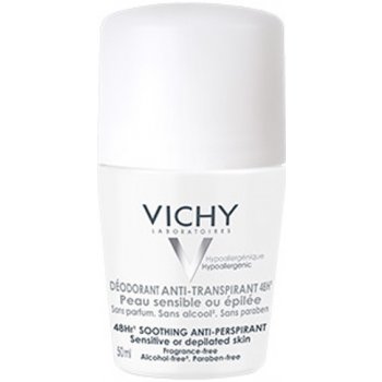 Vichy Deodorant-Antiperspirant 48h roll-on pro citlivou nebo depilovanou pokožku (Soothing ) 50 ml