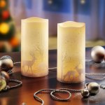Haushalt International LED Vosková svíčka s potiskem, 2 ks 492321, Ø 7,5 × v 15 cm – Hledejceny.cz