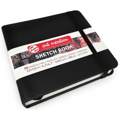Talens Art Creation Sketch Book - skicák v černé tvrdé vazbě 12x12 cm 80 listů 140 g – Zbozi.Blesk.cz