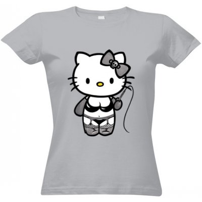 Tričko s potiskem domina Kitty dámské Bílá