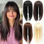 PARXITN Vlasové ozdoby pro ženy syntetické příčesky 45 cm vlasová příčesek s ofinou rovné paruky – Sleviste.cz