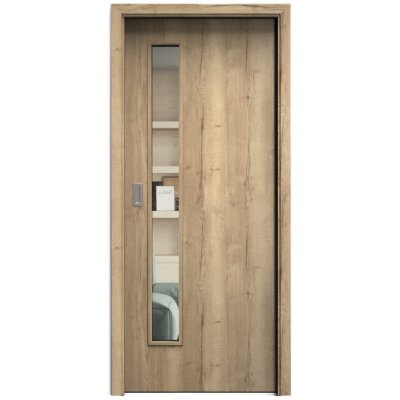 Sapeli Elegant Komfort M60 posuvné dub halifax 100 x 210 cm Čiré sklo – Hledejceny.cz