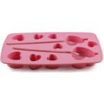 TORO Forma na led silikon s brčkem, srdce, růžová – Sleviste.cz