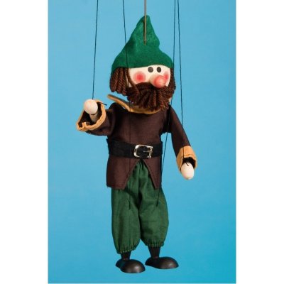 Mašek umělecká výroba Loutka dřevěná Loupežník 20 cm – Sleviste.cz