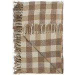 IB LAURSEN přehoz na postel Bavlněný Brown Checks hnědá 130 x 160 cm – Zboží Dáma