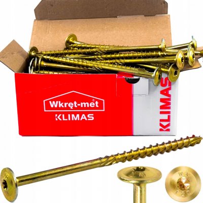 KLIMAS Wkret-met WKCP Ø6 mm TX-30 konstrukční vrut do dřeva s talířovou hlavou 240 mm - 100 ks – Hledejceny.cz