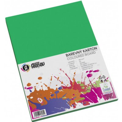 Barevný papír zelený A4 180g 50 listů – Sleviste.cz