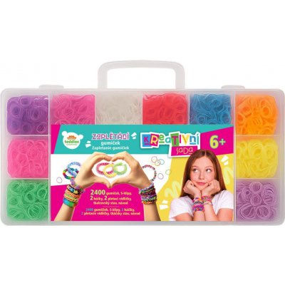 Kreativní sada Udělej si svůj náramek pletací stav a gumičky 2400ks v pl. krabici 28x17x6 cm – Hledejceny.cz