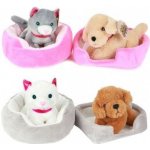 Teddies Zvířátko pejsek v pelíšku 4 barvy 22x24 cm – Zboží Dáma