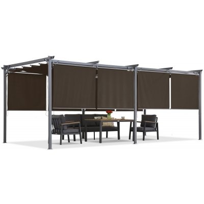Garden Point La Palma 3 x 6 Hnědá terasová pergola s roletami – Zboží Mobilmania