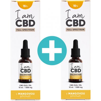 I am CBD Full Spectrum CBD olej 15% mango 10 ml 1+1 – Zboží Mobilmania