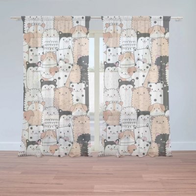 Sablio Záclony Roztomilá zvířátka: 2ks 150x250cm – Hledejceny.cz