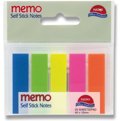 Noki Film Index - samolepicí záložky - 45 × 12 mm, 5 barev × 25 ks – Sleviste.cz