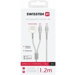 Swissten 22065504 OPLETENÝ MAGNETICKÝ 2v1 PRO APPLE WATCH A USB-C, USB-C, 1,2m, bílý – Zboží Živě