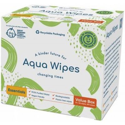 AQUA WIPES 100% rozložitelné ubrousky 99% vody 12 x 56 ks